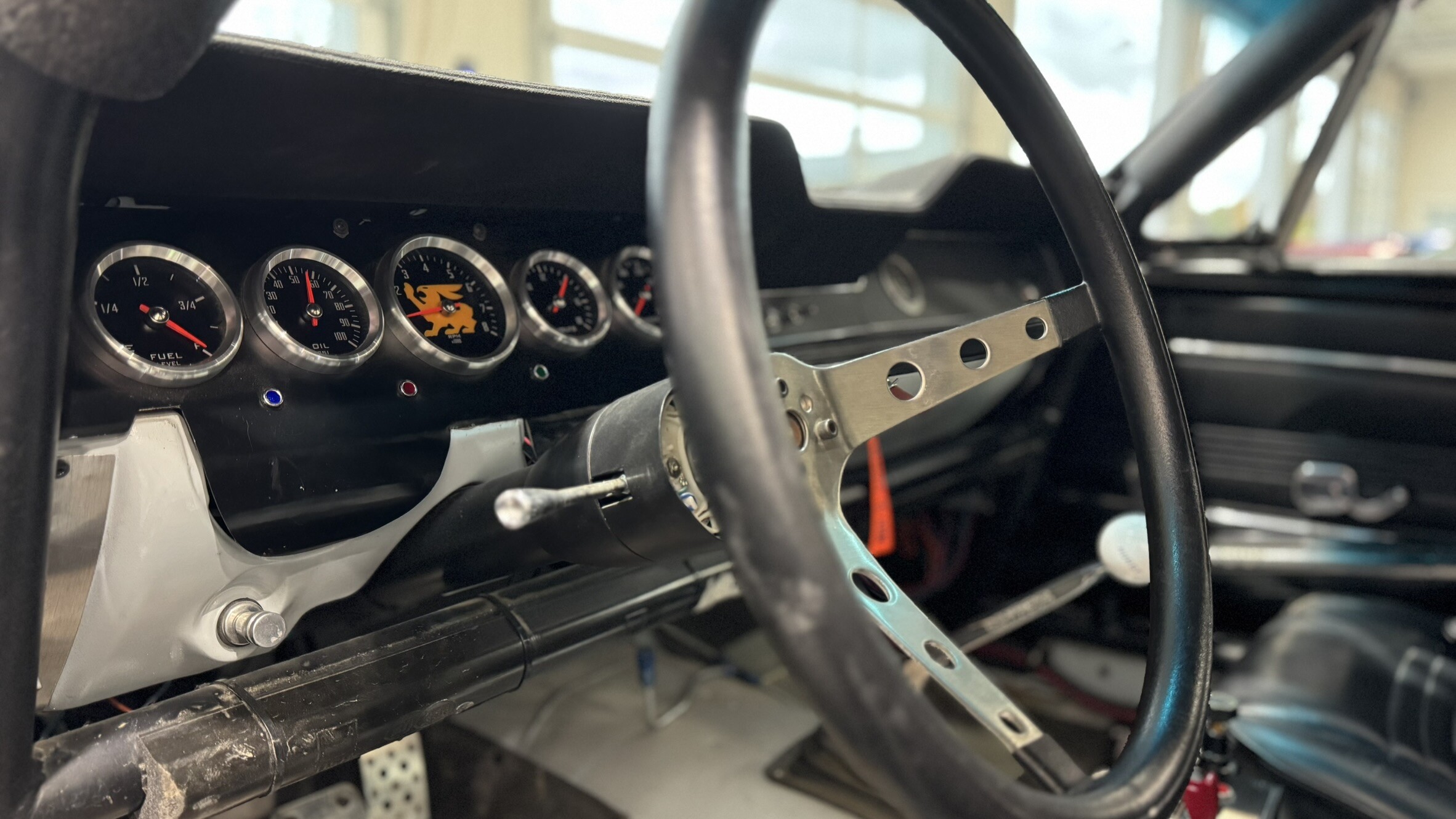 1967 Mustang Coupe dashboard and steering wheel